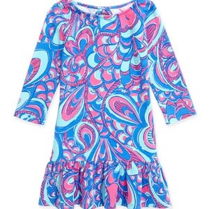 LILLY PULITZER MORGANA GIRLS DRESS Brewster Blue Reel Me In - Size GIRLS XL